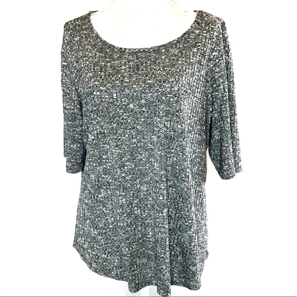 Apt. 9 Tops - Apt 9 sweater heathered gray, black and white